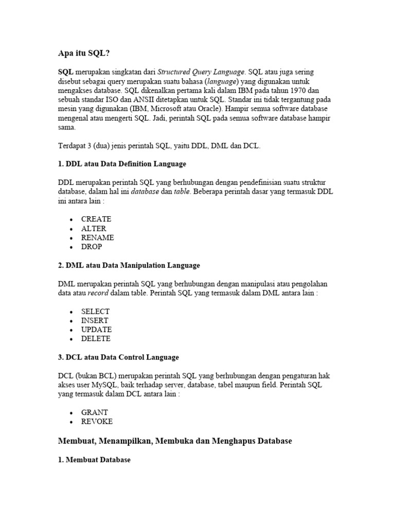 Apa Itu SQL | PDF