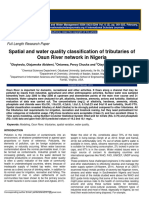 Spatial and Water Quality Classification of Tributaries of Osun River Network in Nigeria