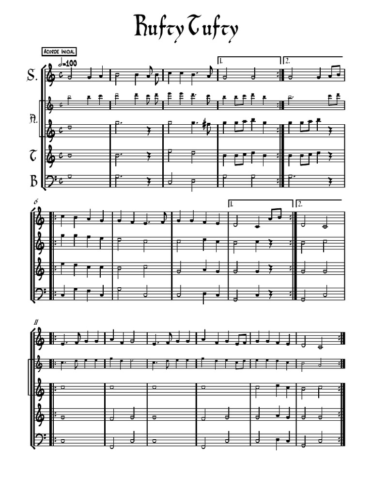 Rufty Tufty Initial Chord Guide | PDF