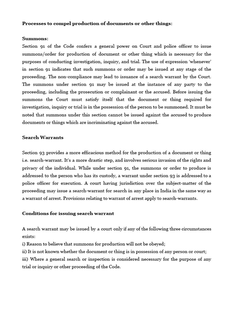 Process to compel production of documents and things pdf search