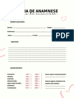 Cartaz de Ficha de Anamnese Procedimento Rosa e Bege