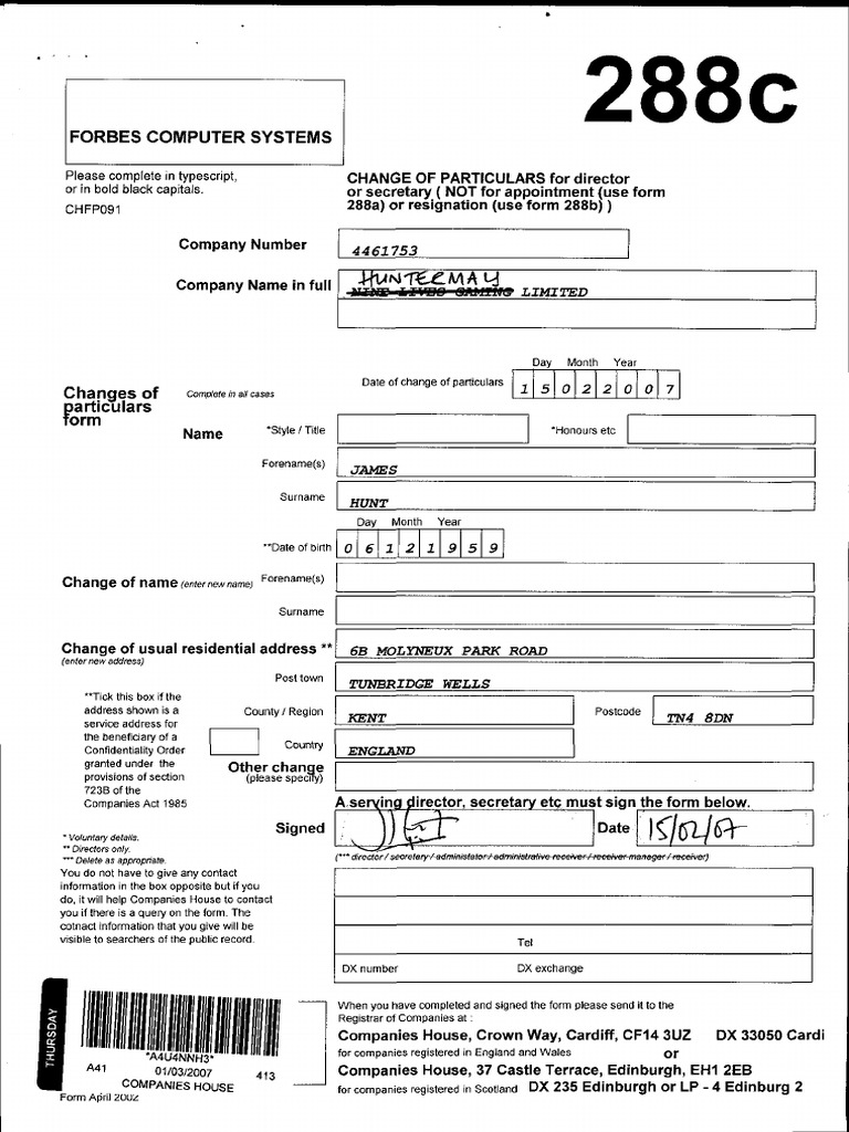 Companies House Document288c | PDF