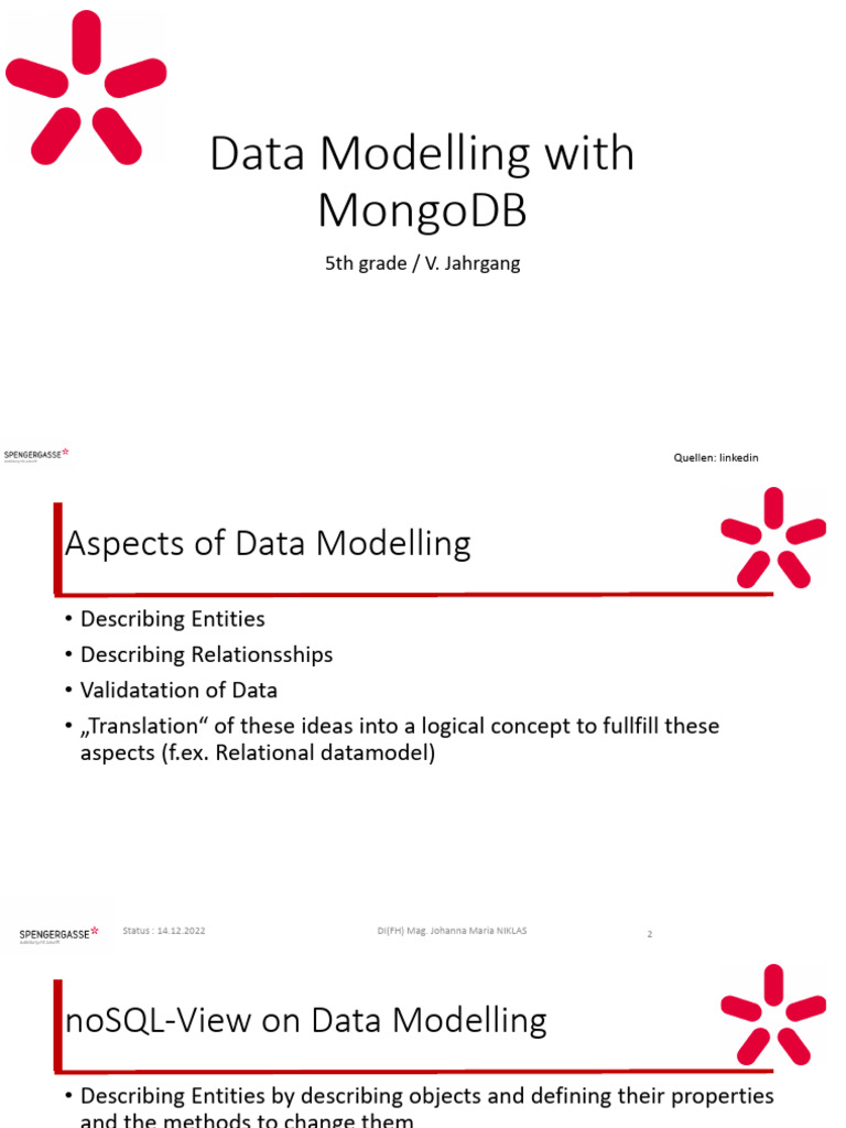02 - Datamodelling With MongoDB - Schuelerversion | PDF | Data Model ...