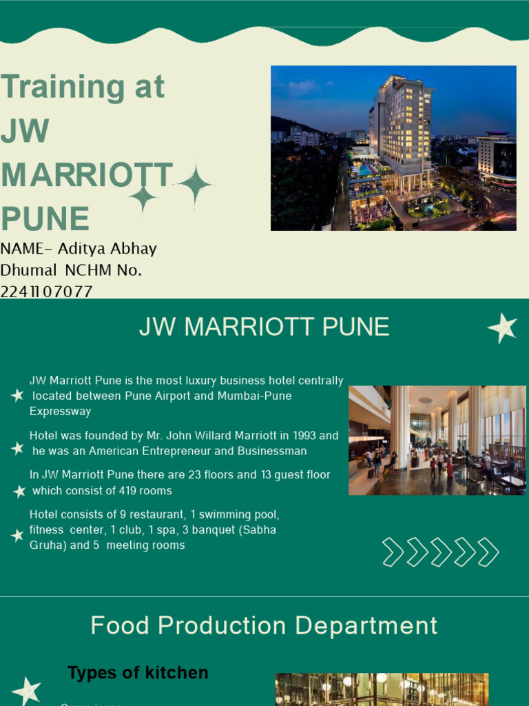 JW Marriott Pune: Training Overview | PDF | Cooking, Food & Wine ...