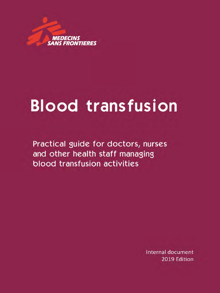 Blood Transfusion Guideline (MSF) 2019 PDF Blood Transfusion