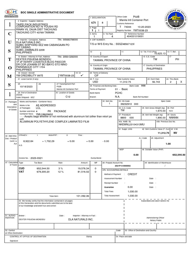 BOC Customs Declaration CAO 8-2019 | PDF | Value Added Tax | Taxes