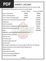 Cost Sheet Questions Fastrack