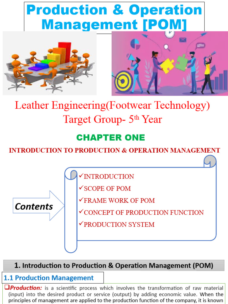 POM Chapter1 | PDF | Operations Management | Production Function