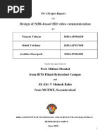 Design of SDR-based HD Video Communication: Prof. Mithun Mondal From BITS Pilani Hyderabad Campus