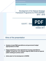 Development of the National Strategic Framework Programme for RTDI (ESPEK)