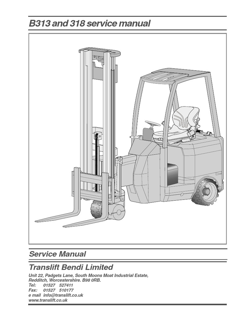 Bendi B313 and B318 Service Manual | PDF | Axle | Forklift