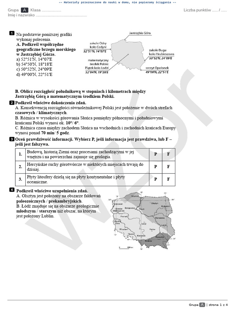 Struktura Narodowościowa Etniczna I Wyznaniowa Klasa 7 1 Gegra | PDF