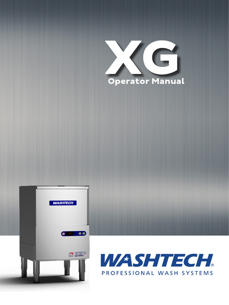Washtech XG Economy Glasswasher Operator Manual PDF Dishwasher