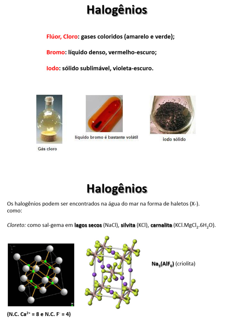 Propriedades e Reações dos Halogênios | PDF | Cloro | Iodo