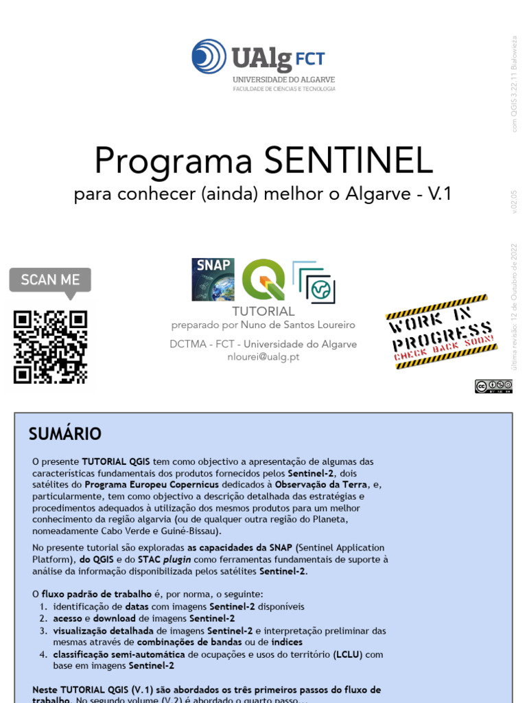 Tutorial QGIS: Análise Sentinel-2 Algarve | PDF | Satélite | Terra