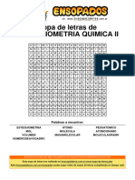 Sopa de Letras de Estequiometria Quimica II