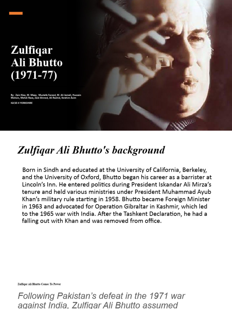 Zulfiqar Ali Bhutto: Reforms and Legacy | PDF | Zulfikar Ali Bhutto ...
