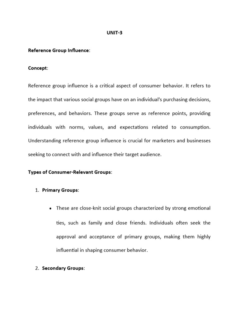 Reference Group Influence on Consumers | PDF | Consumer Behaviour | Brand