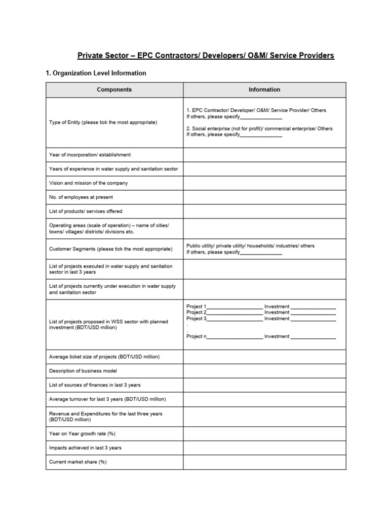 1.questionnaire For Aqua Pure Technology Ltd. PDF Water Supply Employment