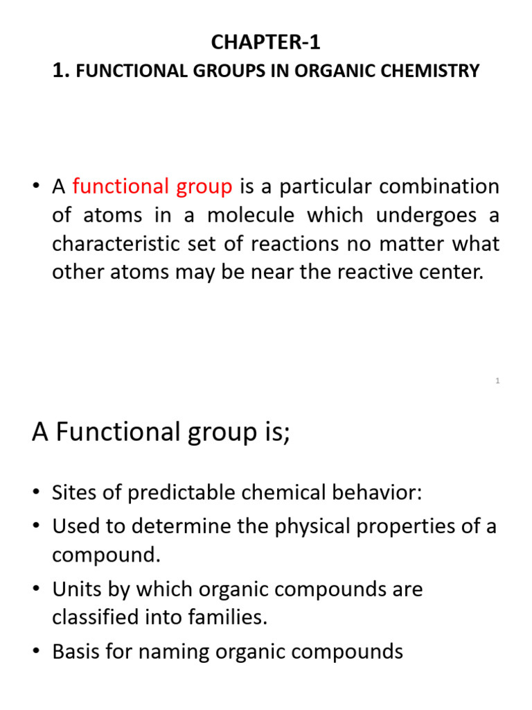 Overview of Functional Groups in Organic Chemistry | PDF | Amine | Alkene