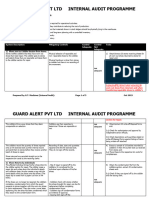 Cobbler Section Audit Programme - Oct 2023