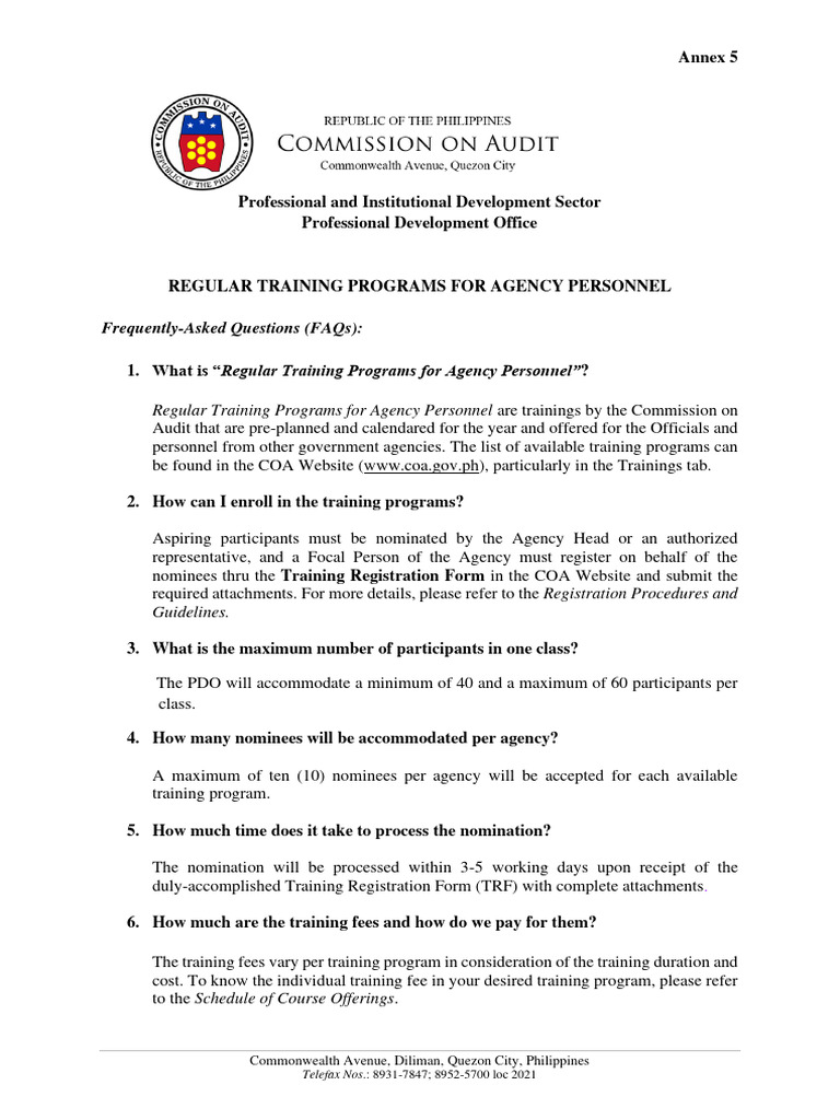 Frequently Asked Questions FAQs PDF