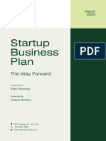 Startup Business Plan in Pastel Green Beige Color Blocks Style