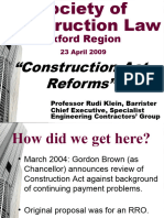 Klein Construction Act Reforms 1