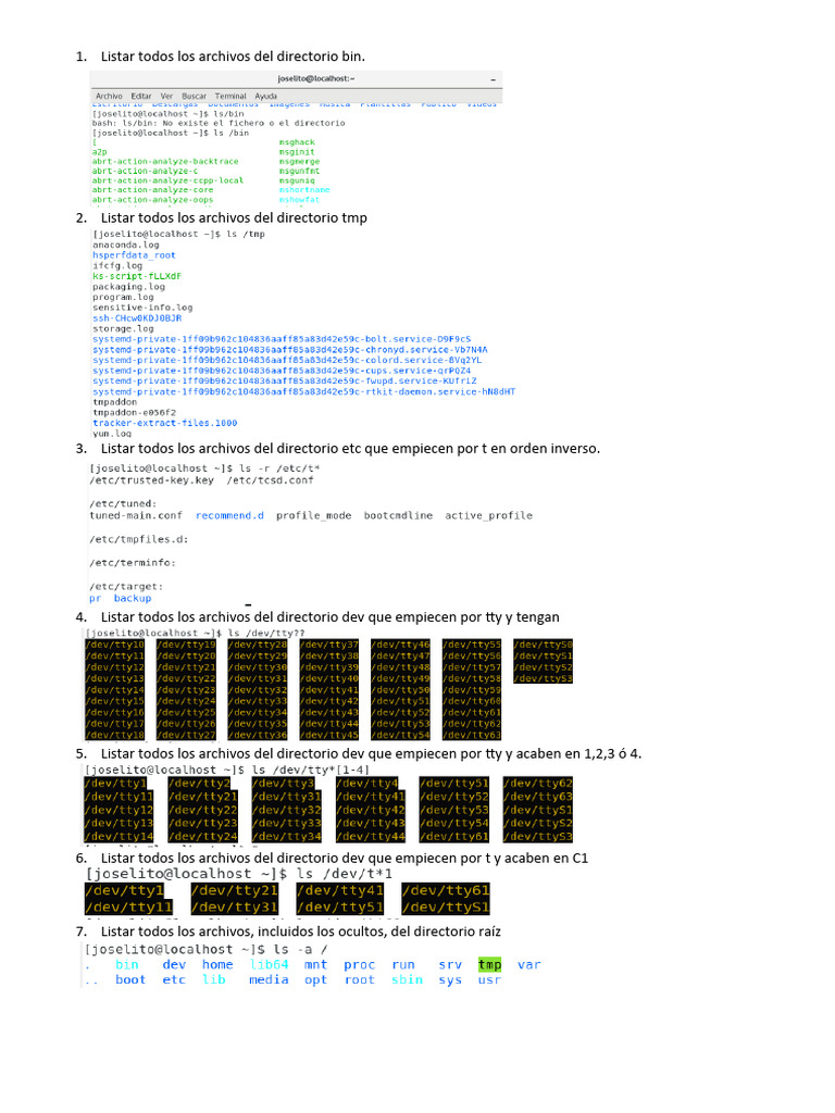 Listado y gestión de directorios en Linux | PDF | Hogar, jardinería y ...