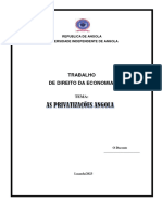 Trabalho de Direito Da Economia.: Republica de Angola Universidade Independente de Angola