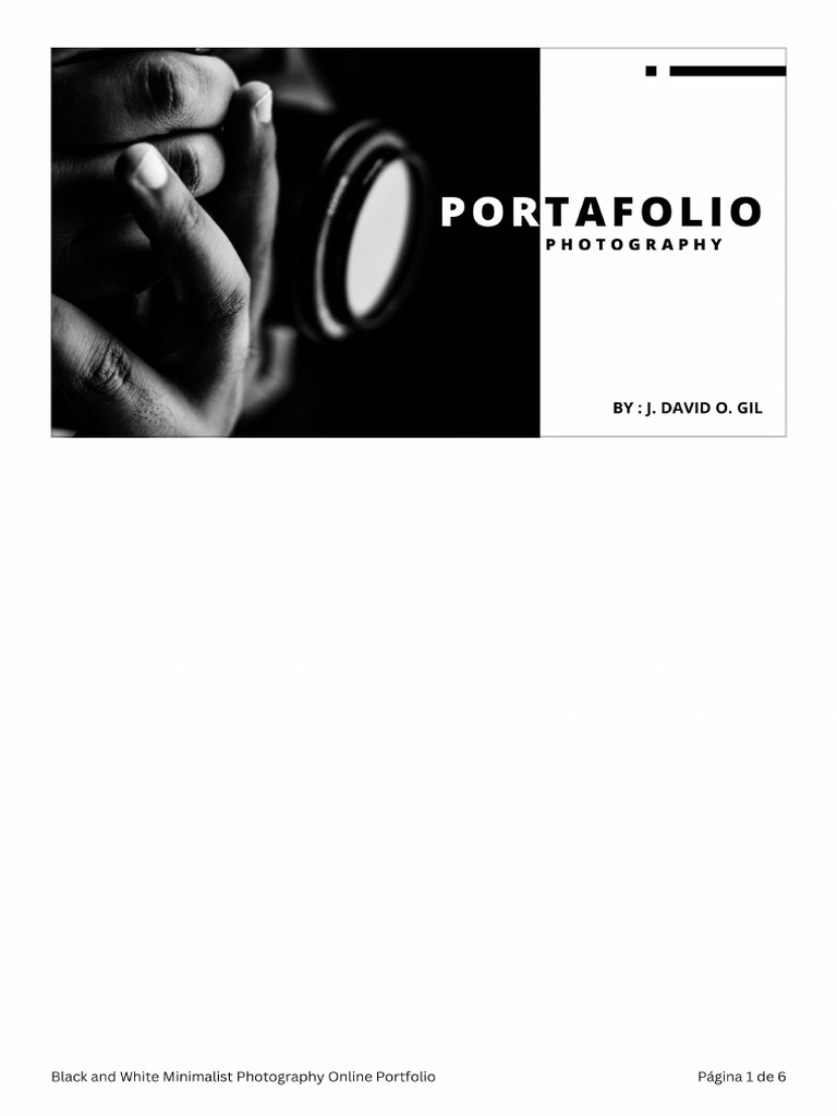 Black and White Minimalist Photography Online Portfolio | PDF