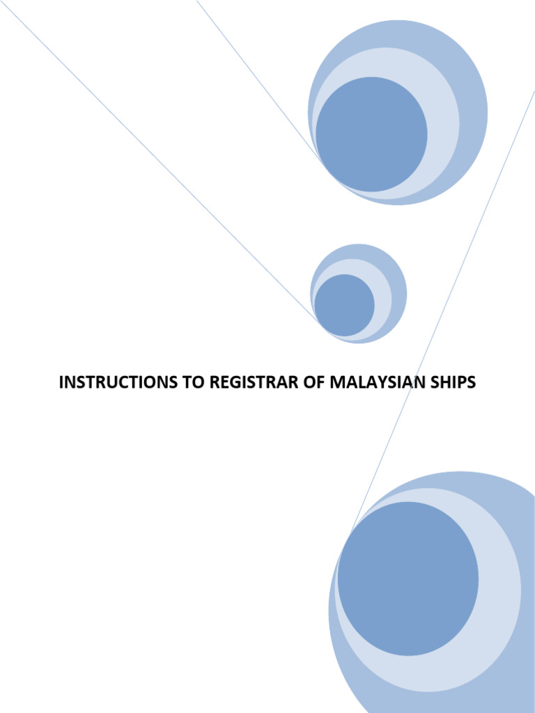 Instructions for Malaysian Ship Registrars | PDF | Bill Of Sale | Tonnage