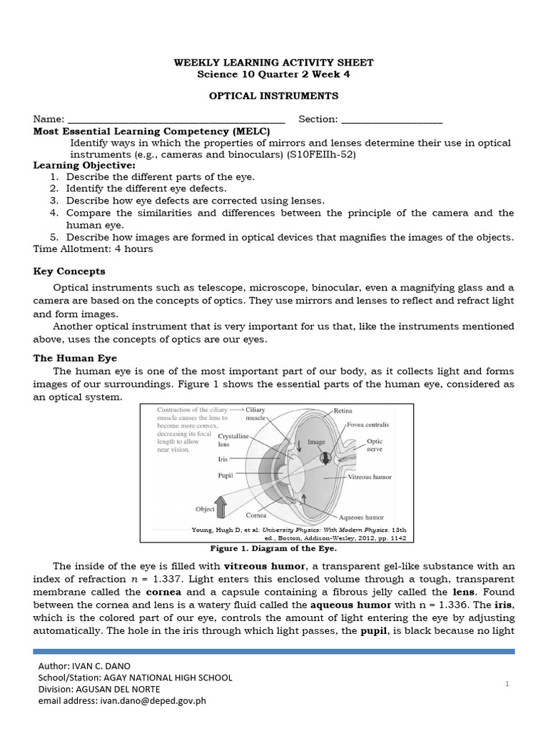 SCIENCE10 WLAS Week4 OPTICAL INSTRUMENTS | PDF | Optics ...