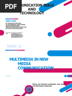 Topic 8.0 - Multimedia in New Media Communication