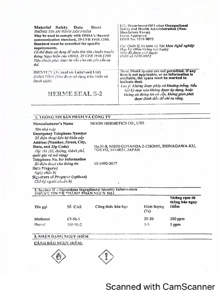 Msds Keo Herme Seal | PDF