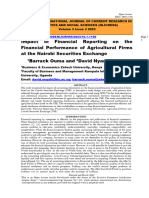 Impact of Financial Reporting On The Financial Performance of Agricultural Firms at The Nairobi Securities Exchange