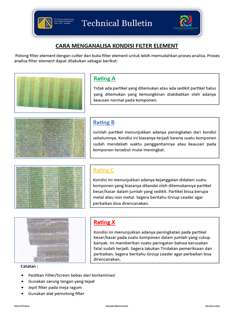 Cara Menganalisa Kondisi Filter Element PDF