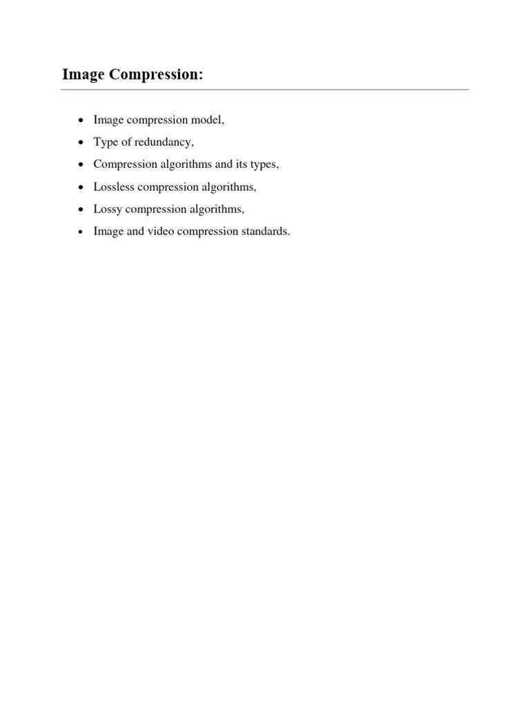 Image Compression Essentials | PDF | Data Compression | Information