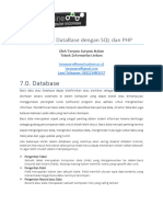 7.0. Database: Membuat Database Dengan SQL Dan PHP