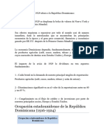 La Crisis Mundial de 1929 Afecta A La Republica Dominicana