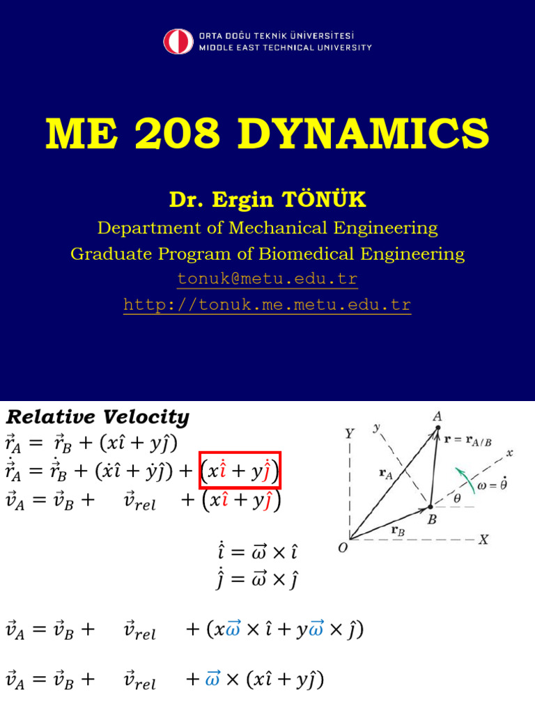 Dynamics of Relative Motion in Engineering | PDF | Velocity | Acceleration