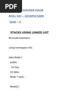 Stacks and Queues Using Linked List