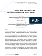 Motivation Factors ' Impact On Construction Employees' Performance at A Saudi Company