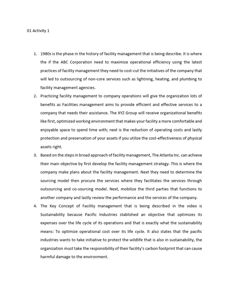 01 Activity 1 Facilities Management PDF