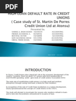 High Loan Default Rate in Credit Unions