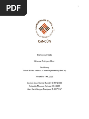 USMCA Final Essay - International Trade