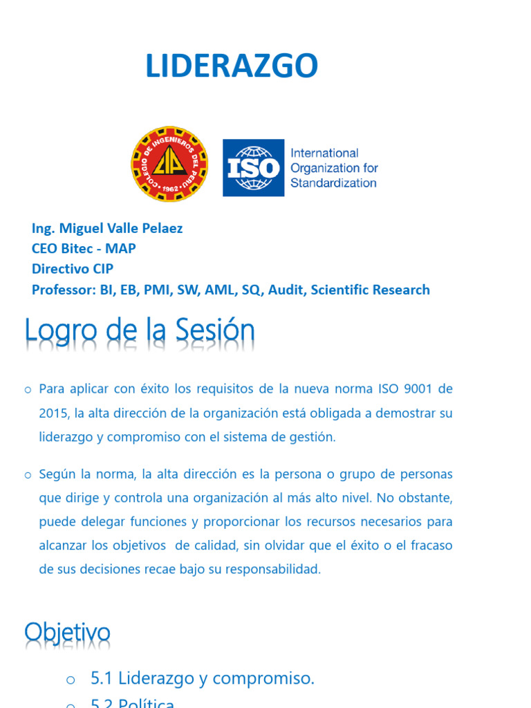 Liderazgo en ISO 9001:2015 | PDF | Calidad (comercial) | Gestión de la ...