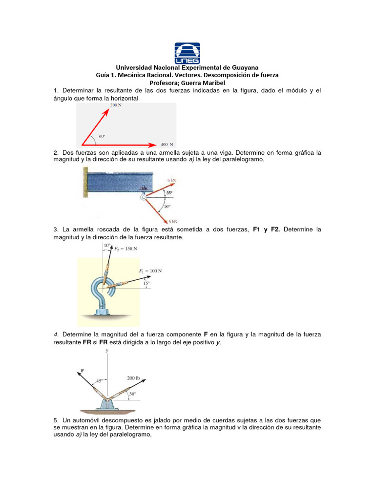 Guia 1 1 Mecánica Pdf Fuerza Mecanica Clasica