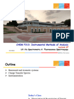 CHEM F313: Instrumental Methods of Analysis: UV-Vis Spectrometry & Fluorescence Spectros