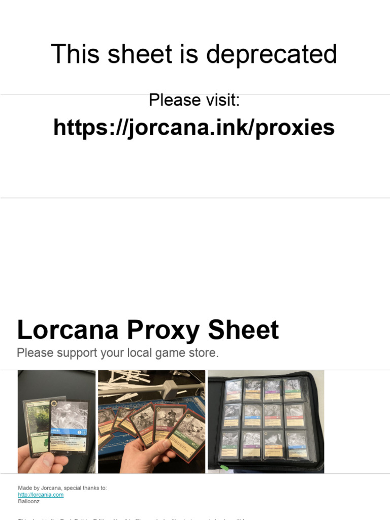 proxy cards lorcana Magic: The Gathering